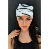 Zebra Desenli Kulak Detaylı Peluş Uyku Bandı