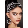 Zirkon Taşlı Gelin/Kına/Nişan/Söz Tasarım Saç Aksesuarı /Taç