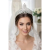 Zirkon Taşlı Gelin/Kına/Nişan/Söz Tasarım Taç