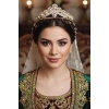 Zirkon Taşlı Gelin/Kına/Nişan/Söz Tasarım Taç