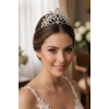 Zirkon Taşlı Gelin/Kına/Nişan/Söz Tasarım Taç