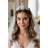Zirkon Taşlı Gelin/Kına/Nişan/Söz Tasarım Taç