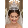 Zirkon Taşlı Gelin/Kına/Nişan/Söz Tasarım Taç