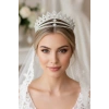Zirkon Taşlı Gelin/Kına/Nişan/Söz Tasarım Taç