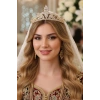 Zirkon Taşlı Gelin/Kına/Nişan/Söz Tasarım Taç