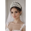 Zirkon Taşlı Gelin/Kına/Nişan/Söz Tasarım Taç