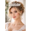Zirkon Taşlı Gelin/Kına/Nişan/Söz Tasarım Taç