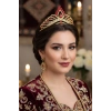 Zirkon Taşlı Gelin/Kına/Nişan/Söz Tasarım Taç