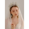 Zirkon Taşlı Gelin/Kına/Nişan/Söz Tasarım Taç
