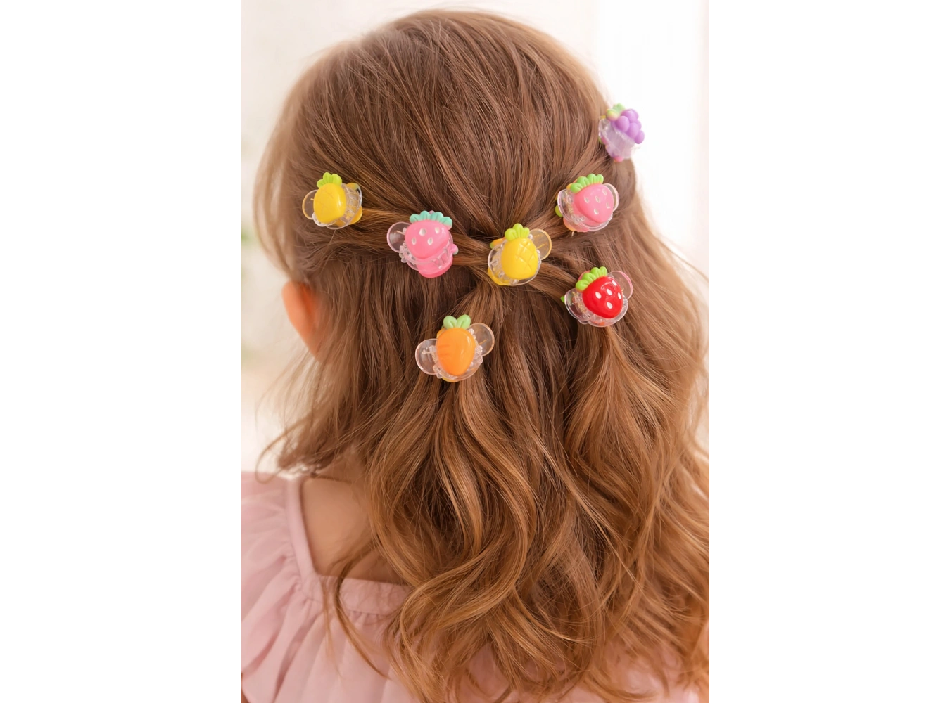 10lu Karışık Figürlü Mini Mandal Toka Set