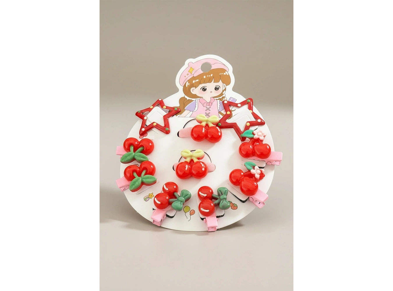 10lu Karışık Figürlü Mini Toka Set