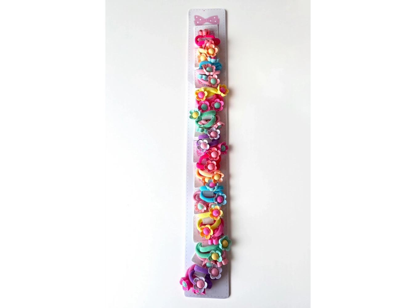 10lu Karışık Renk Çiçek Figürlü Lastik Toka Set