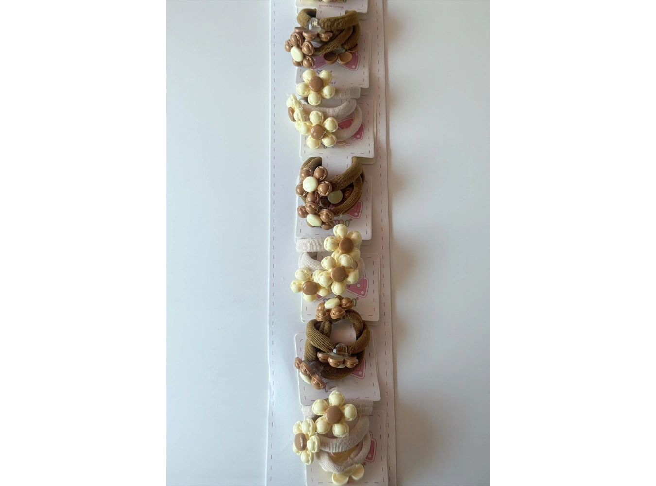 10lu Karışık Renk Çiçek Figürlü Lastik Toka Set