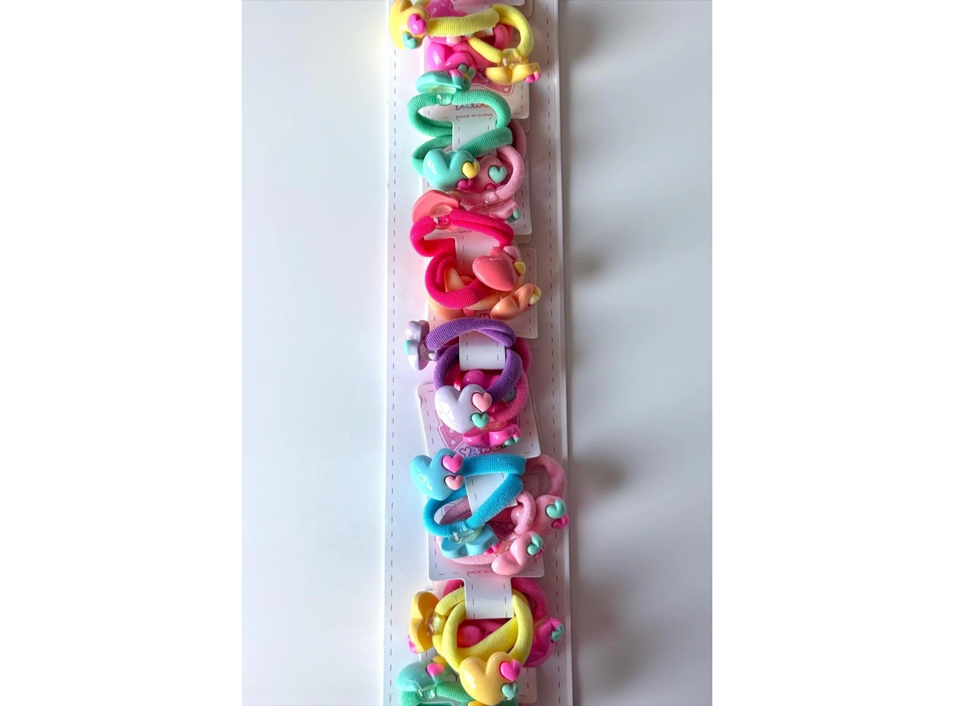 10lu Karışık Renk Kalp Figürlü Lastik Toka Set