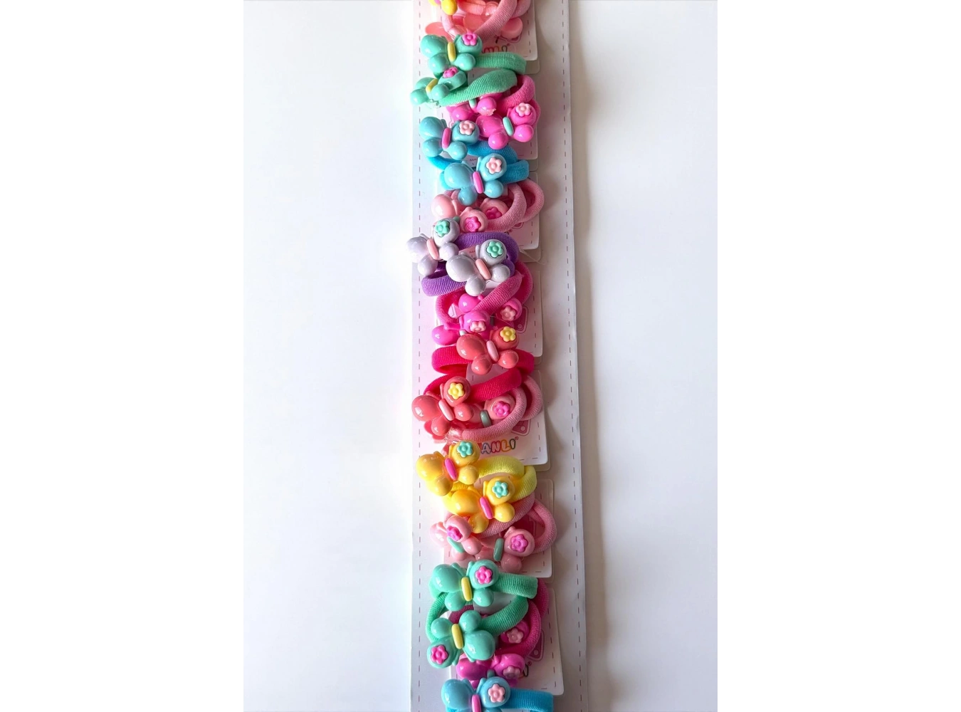 10lu Karışık Renk Kelebek Figürlü Lastik Toka Set