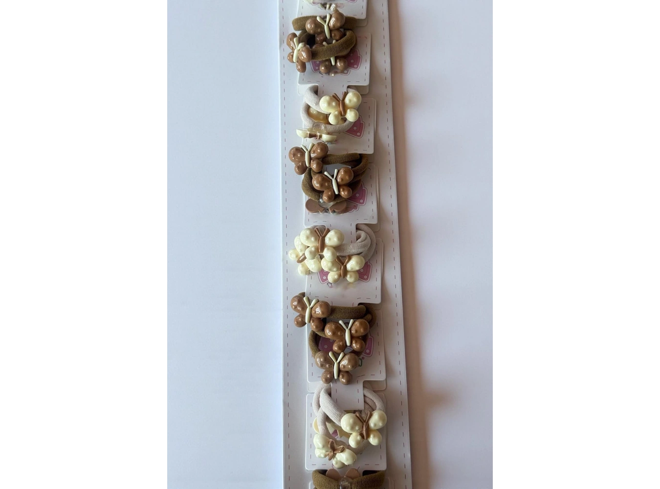 10lu Karışık Renk Kelebek Figürlü Lastik  Toka Set