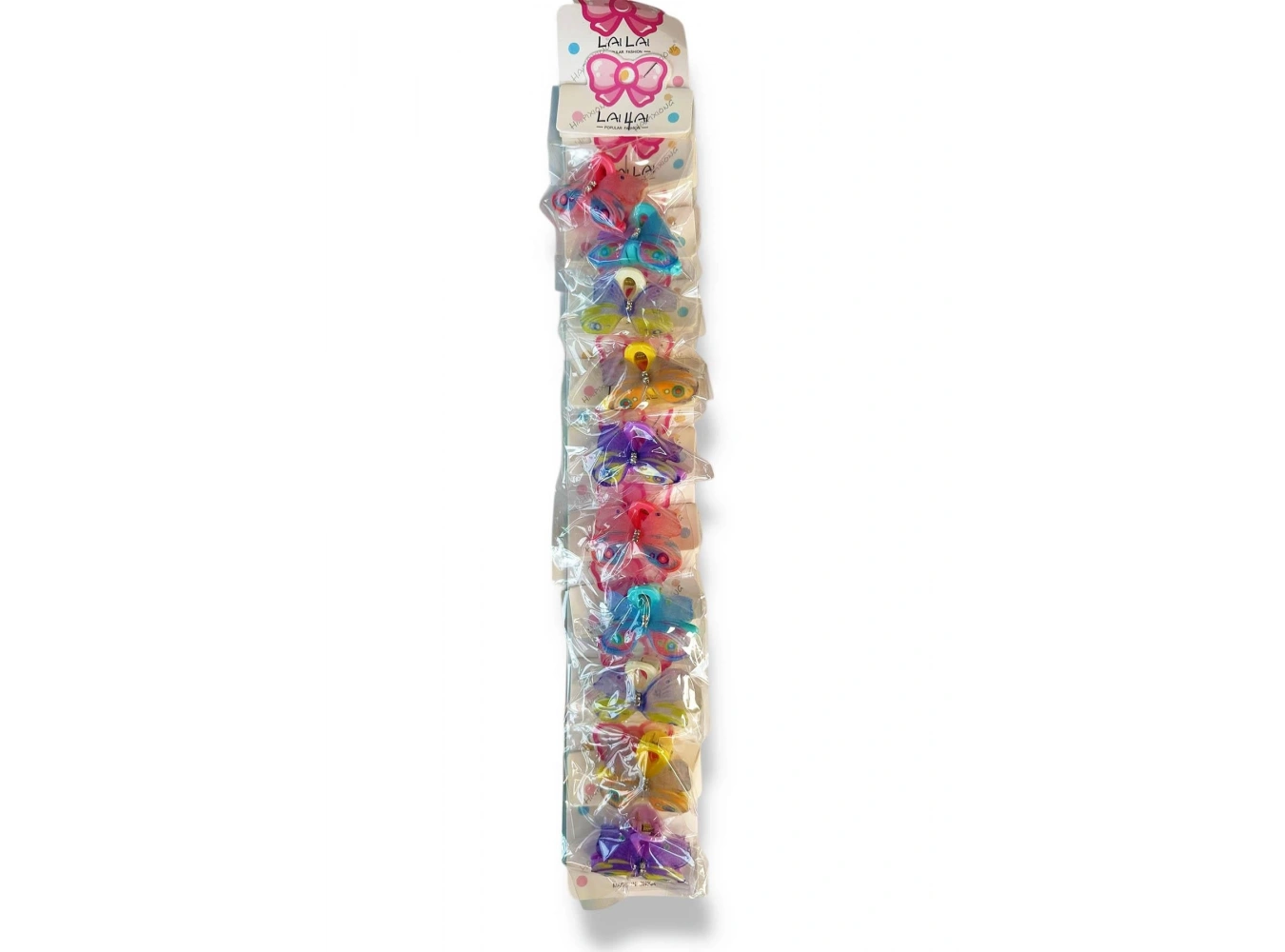 10lu Karışık Renk Kelebek Figürlü Mini Mandal Lastik Toka Set