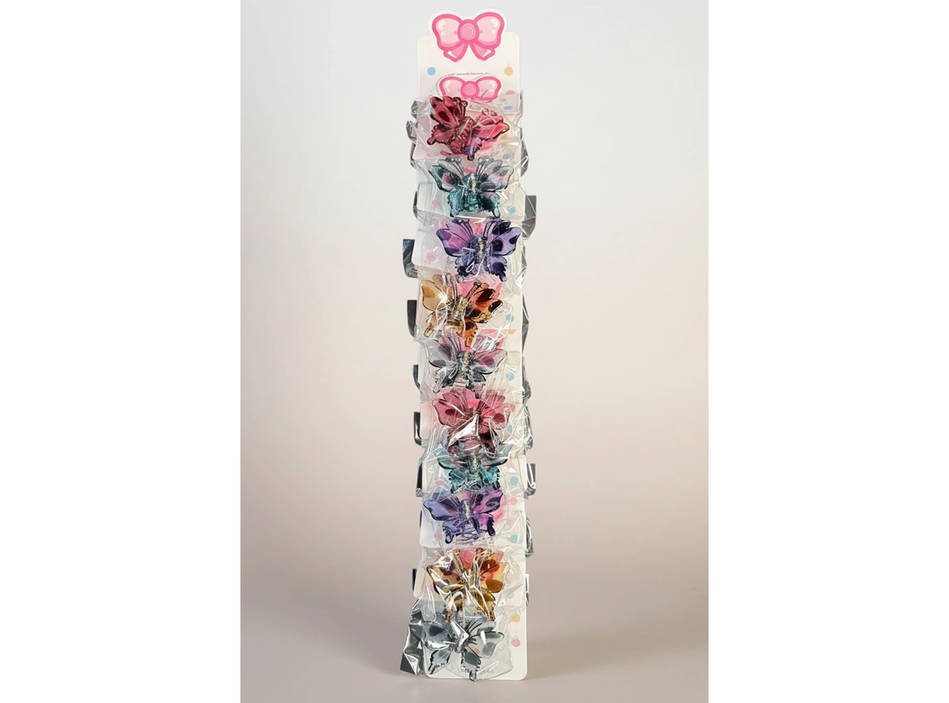 10lu Karışık Renk Kelebek Figürlü Mini Mandal Toka Set