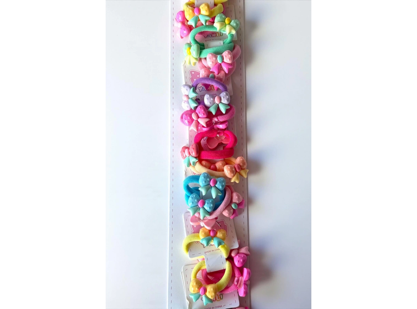 10lu Karışık Renk Kurdele Figürlü Lastik Toka Set