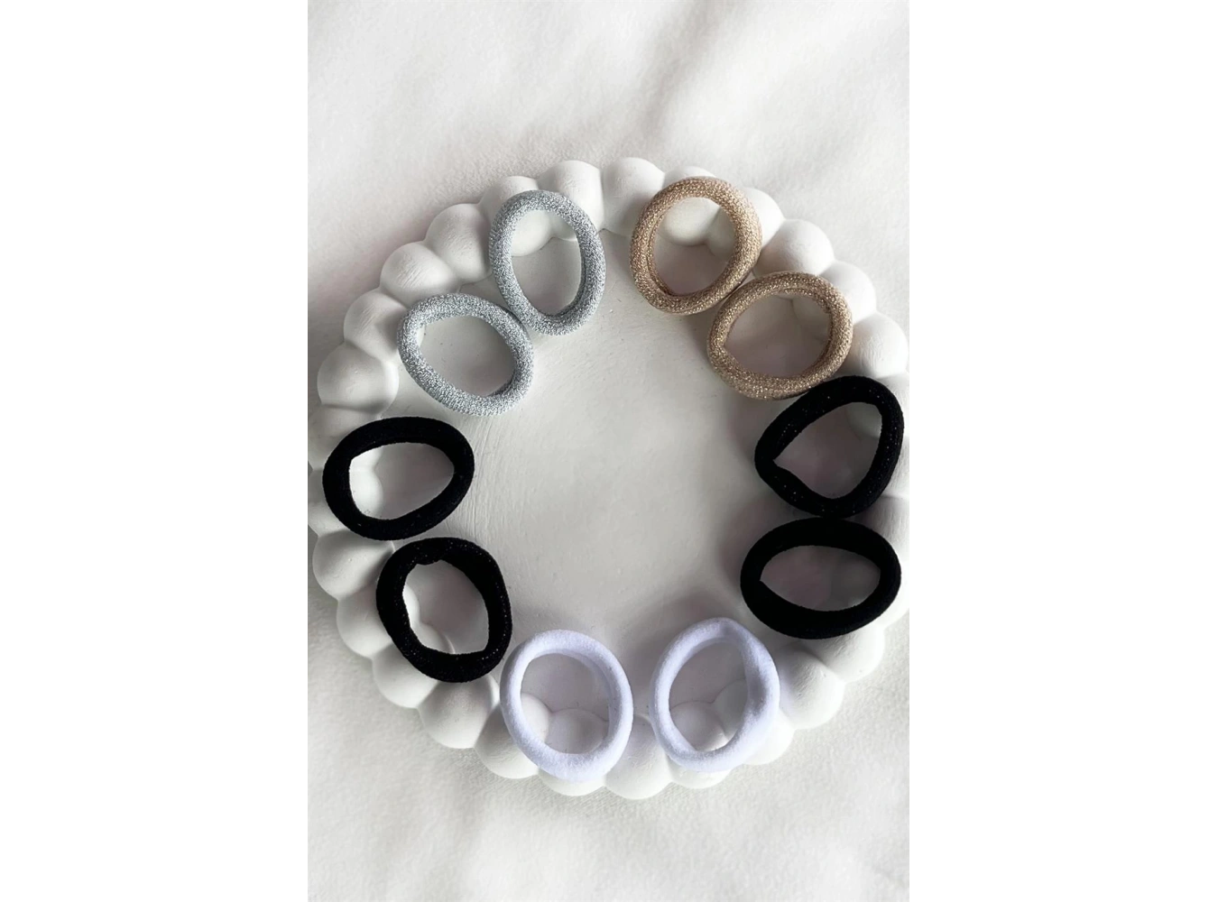 10lu Karışık Renk Simli Havlu Lastik Toka