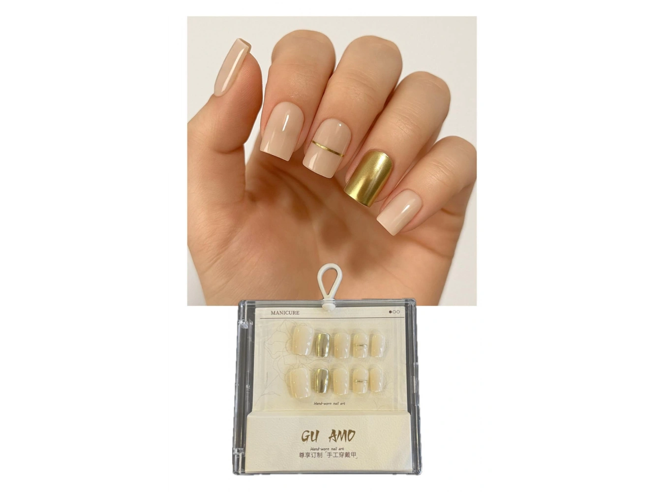 10lu Karışık Renk Takma Tırnak Set (Yapıştırıcılı)