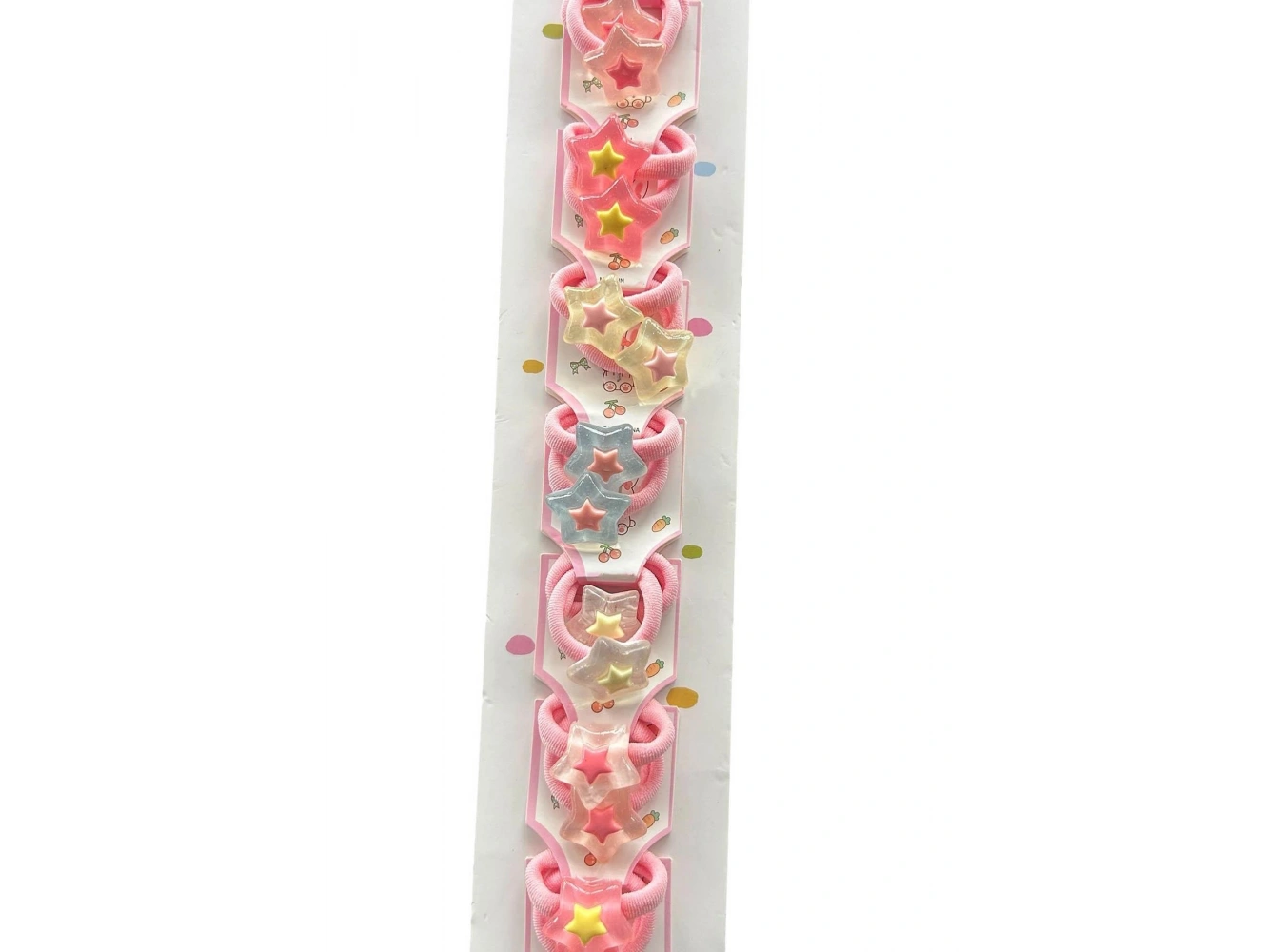 10lu Karışık Renk Yıldız Figürlü Çocuk Lastik Toka Set