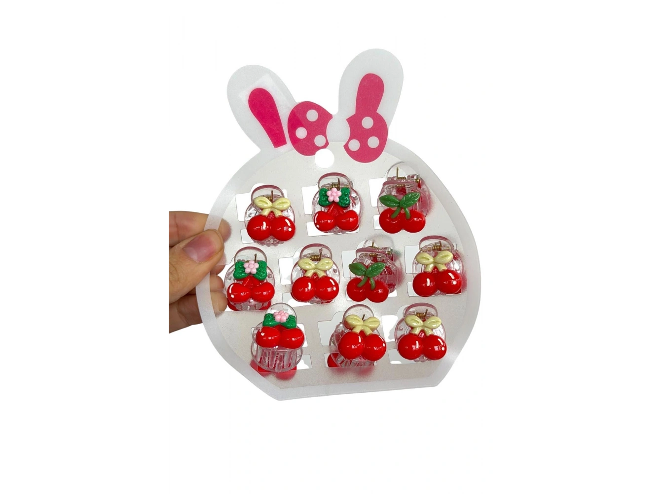 10lu Kiraz Figürlü Mandal Toka Set