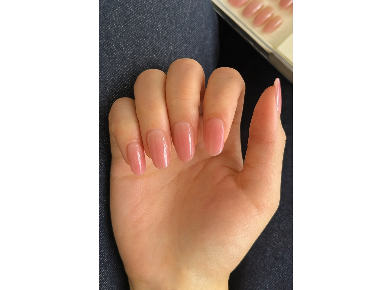 10lu Pembe Renk Jel Görünümlü Takma Tırnak Set (Yapıştırıcılı)