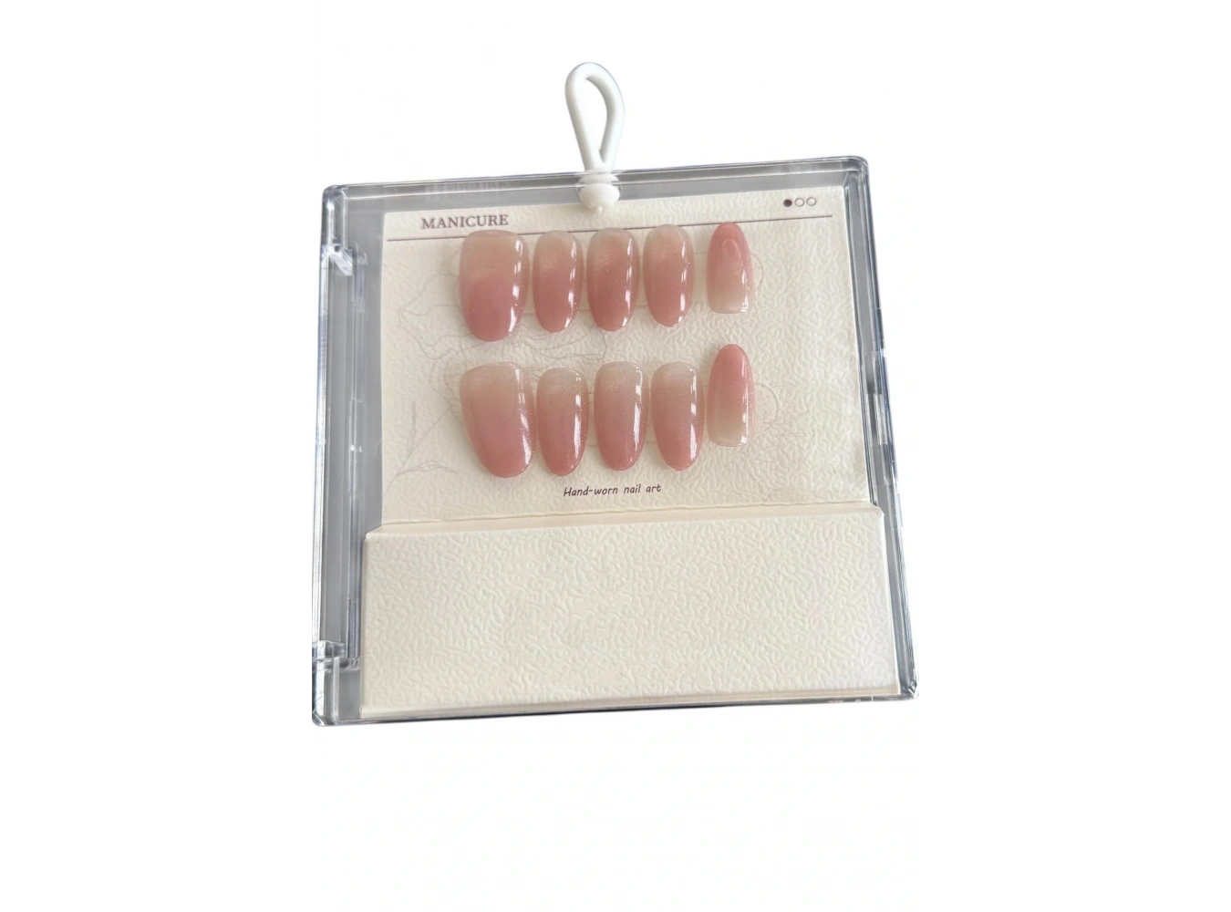 10lu Pembe Renk Jel Görünümlü Takma Tırnak Set (Yapıştırıcılı)