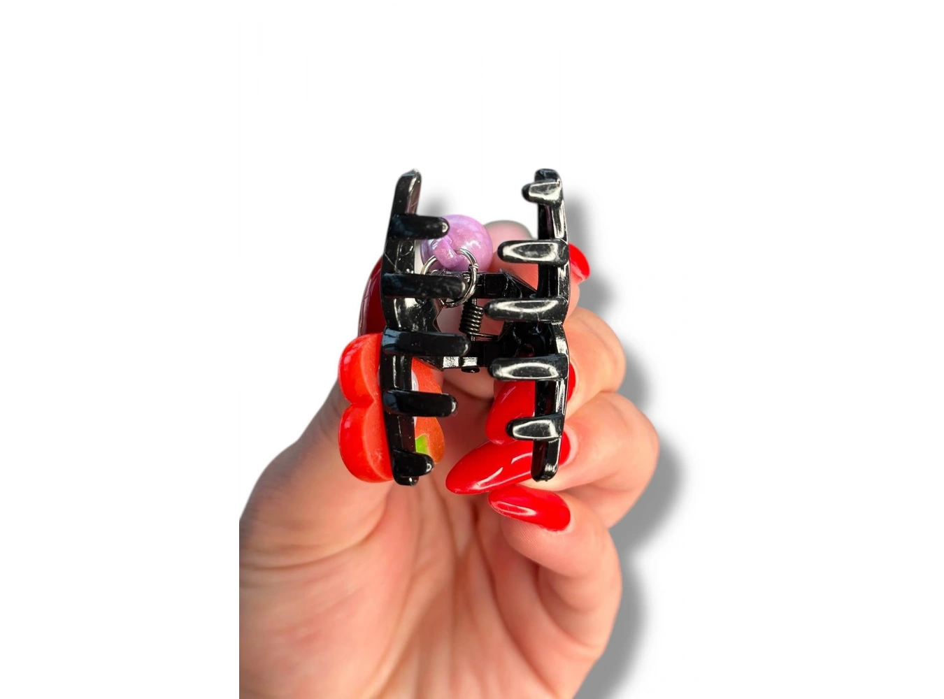 10lu Siyah Renk Kiraz Figürlü Mini Çocuk Mandal Toka Set