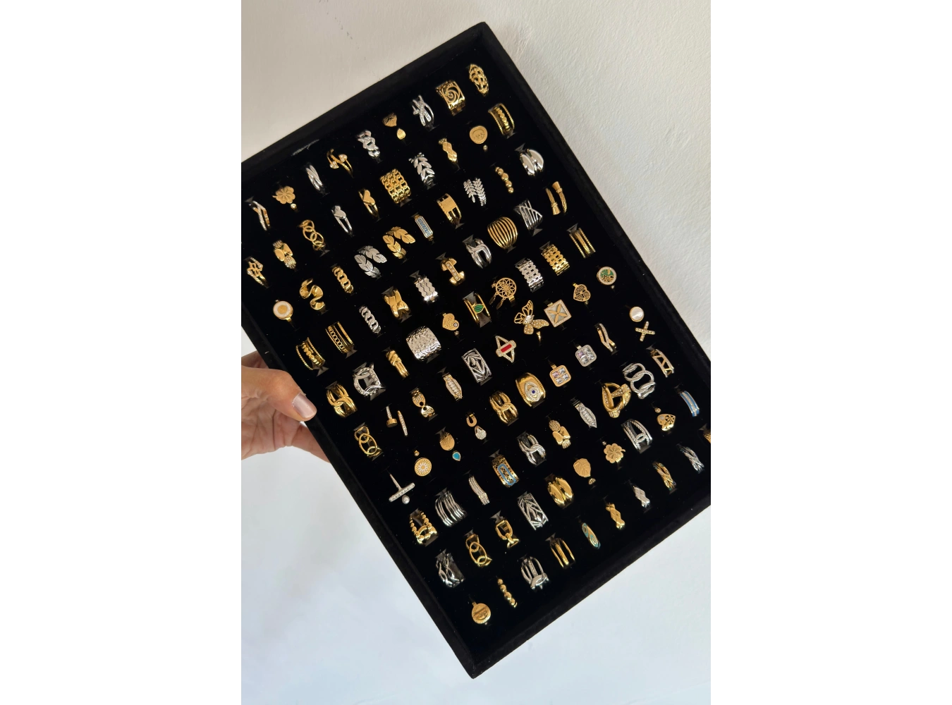 100lü Karışık Renk Ayarlanabilir Stantlı Yüzük Set