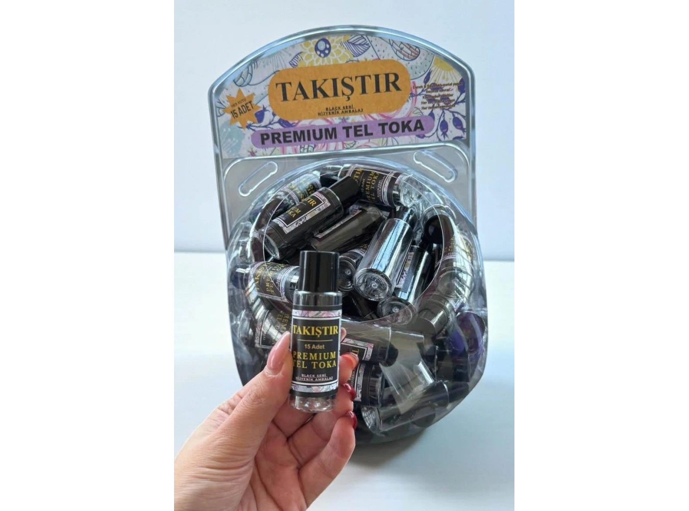 100lü Siyah Renk Kutulu Tel Toka Set