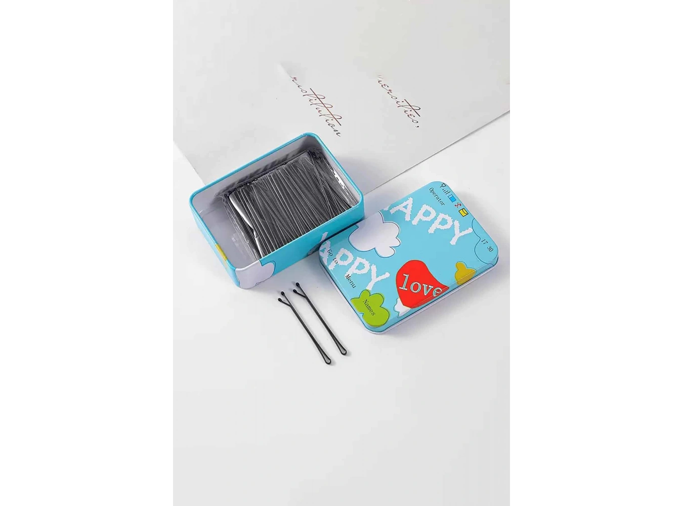 100lü Siyah Renk Metal Kutulu Tel toka