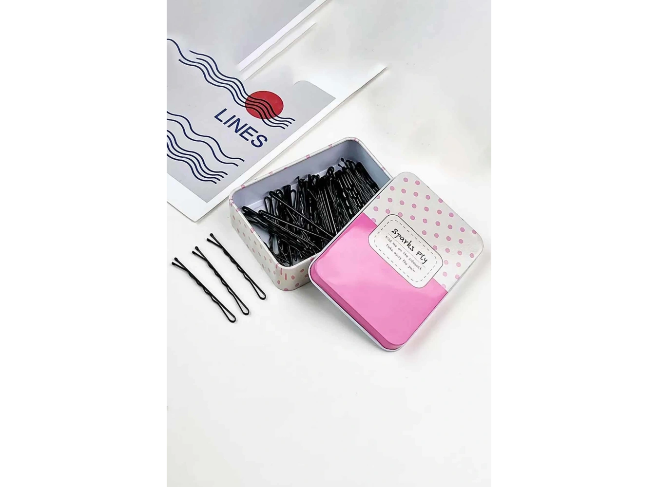 100lü Siyah Renk Metal Kutulu Tel toka