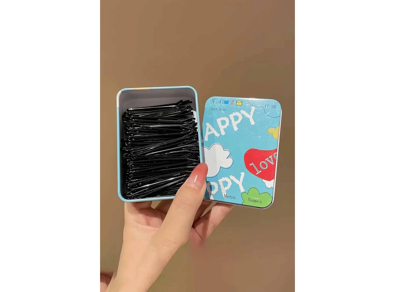 100lü Siyah Renk Metal Kutulu Tel toka