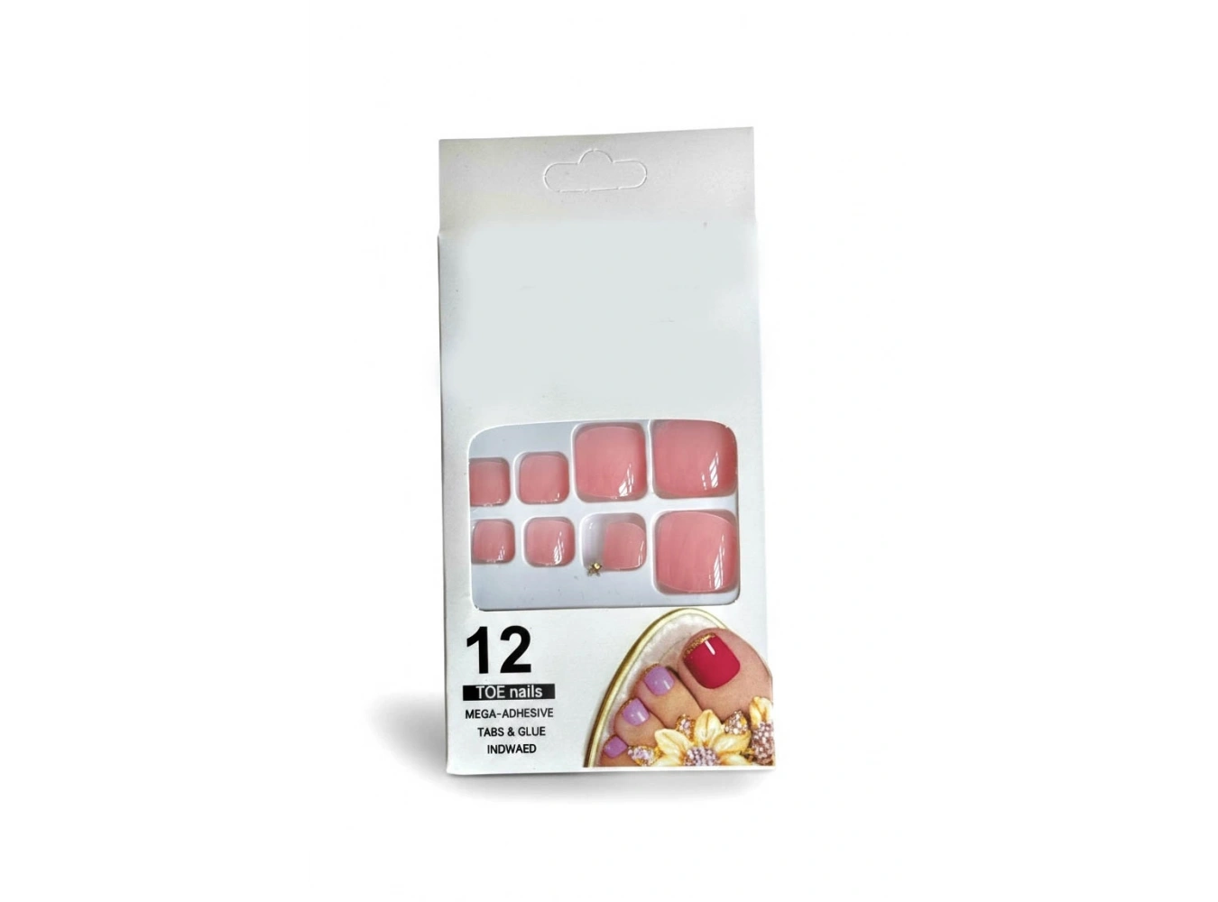 12li Açık Pembe Renk Takma Tırnak Set (Yapıştırıcılı)