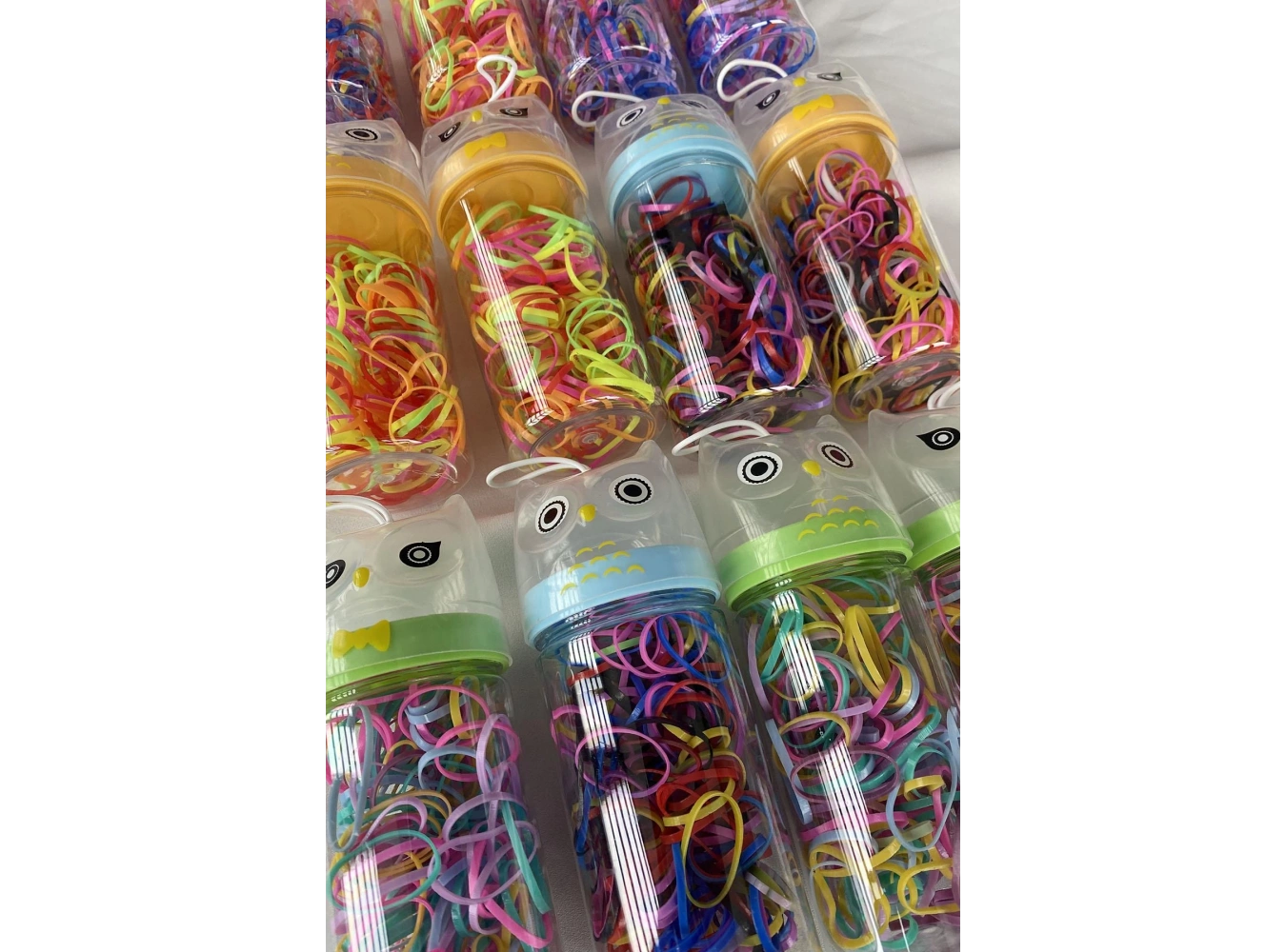 12li Baykuş Figürlü Karışık Renk Perma Lastik Toka