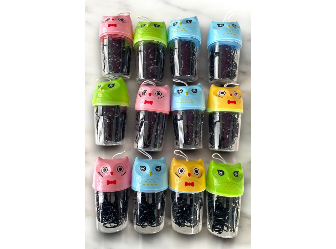 12li Baykuş Figürlü Perma Lastik Toka