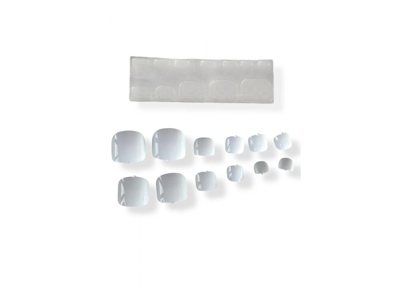 12li Beyaz Renk Ayak Takma Tırnak Seti