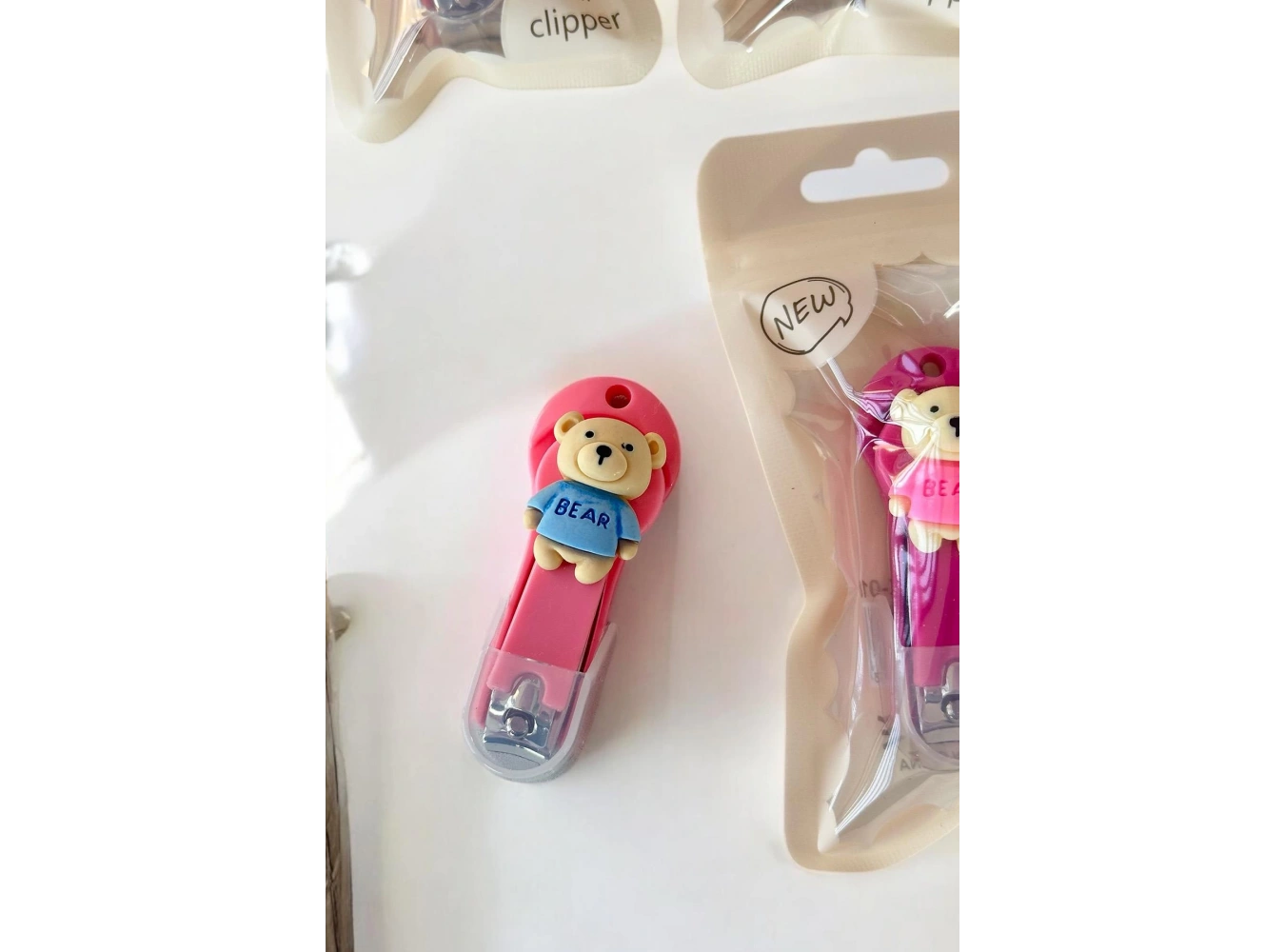 12li Karışık Renk Ayıcık Figürlü Tırnak Makası Set