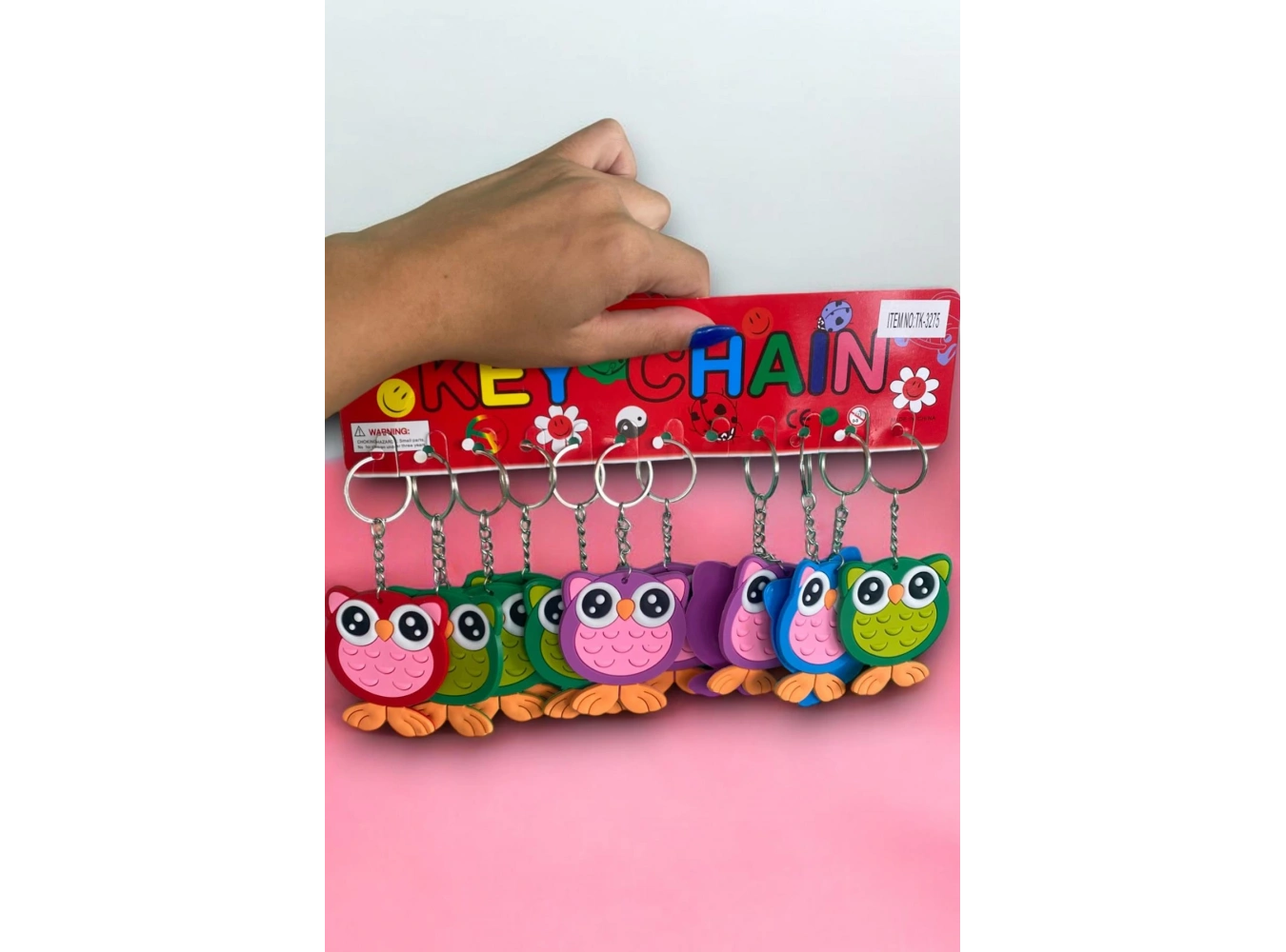 12li Karışık Renk Baykuş Figürlü Anahtarlık Set