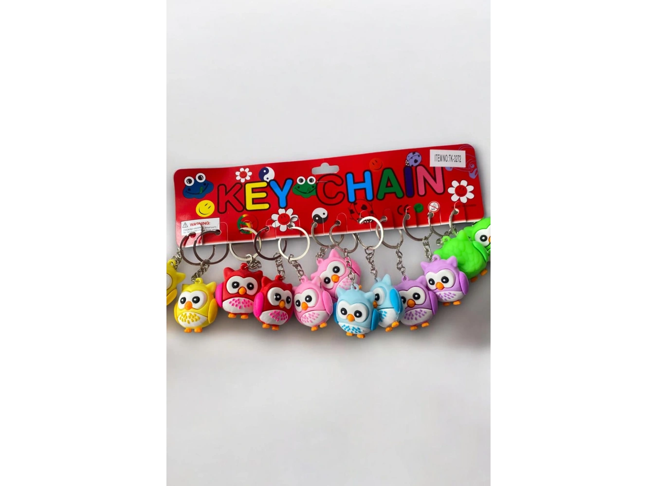 12li Karışık Renk Baykuş Figürlü Anahtarlık Seti