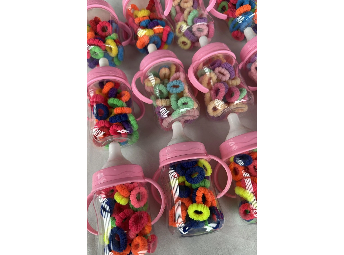 12li Karışık Renk Biberon Figürlü Havlu Toka Set