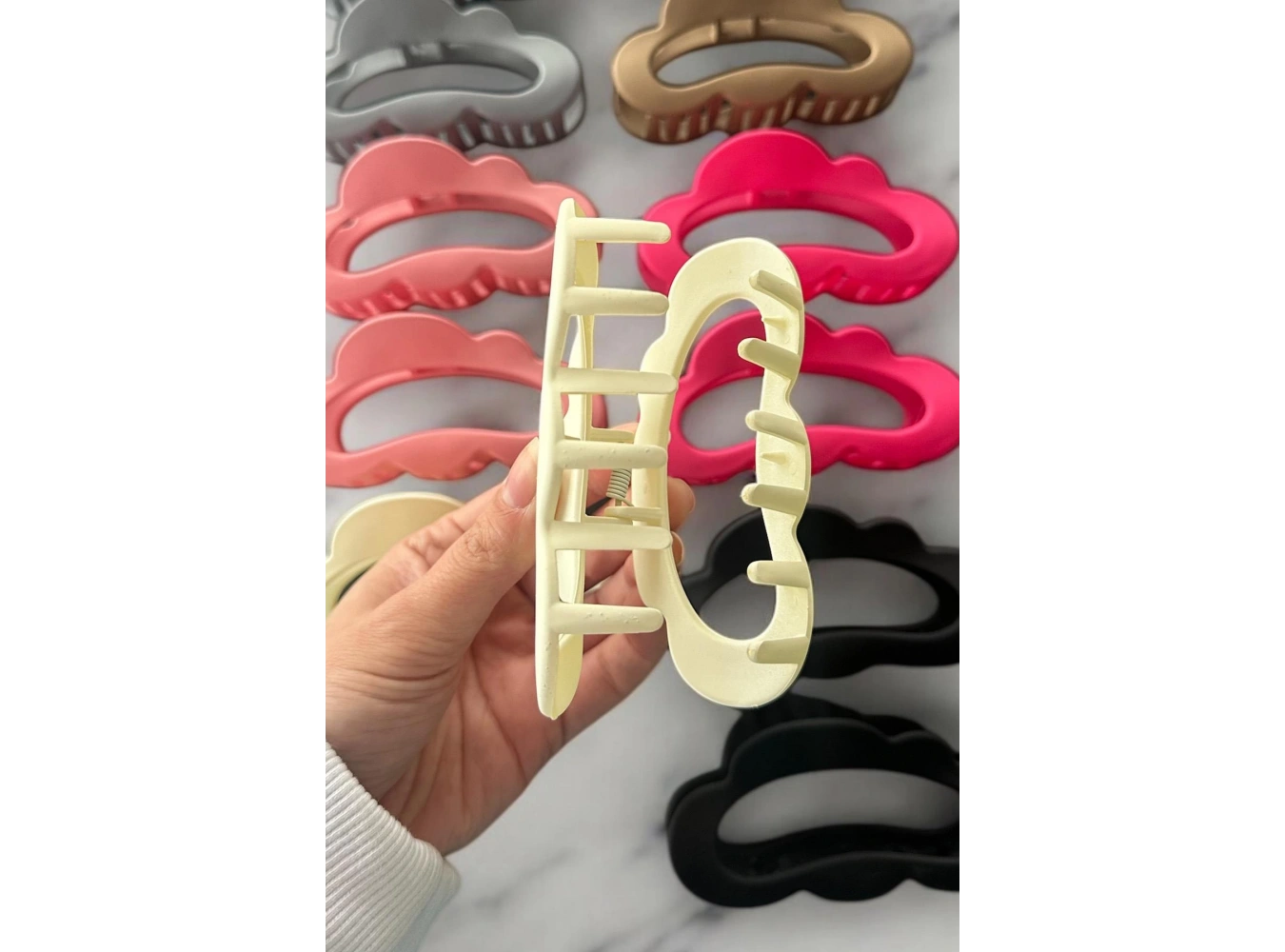 12li Karışık Renk Bulut Figürlü Mandal Toka Set