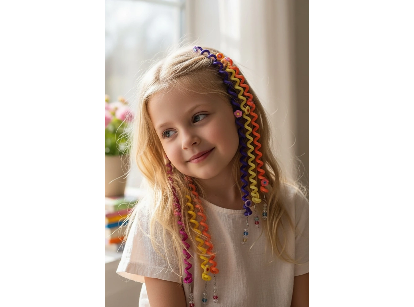 12li Karışık Renk Çiçek Figürlü Çocuk Toka Set