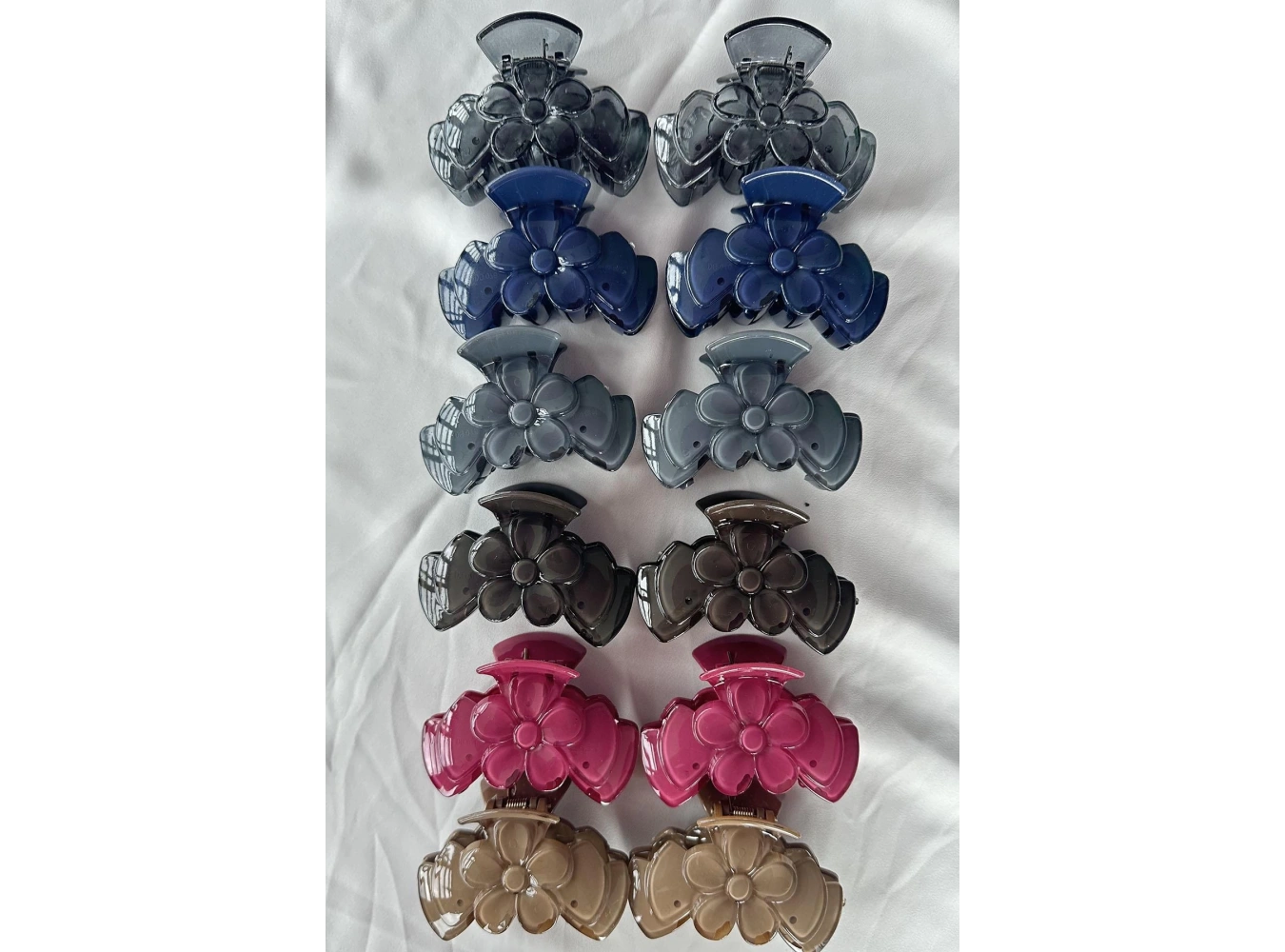 12li Karışık Renk Çiçek Figürlü Mandal Toka Set