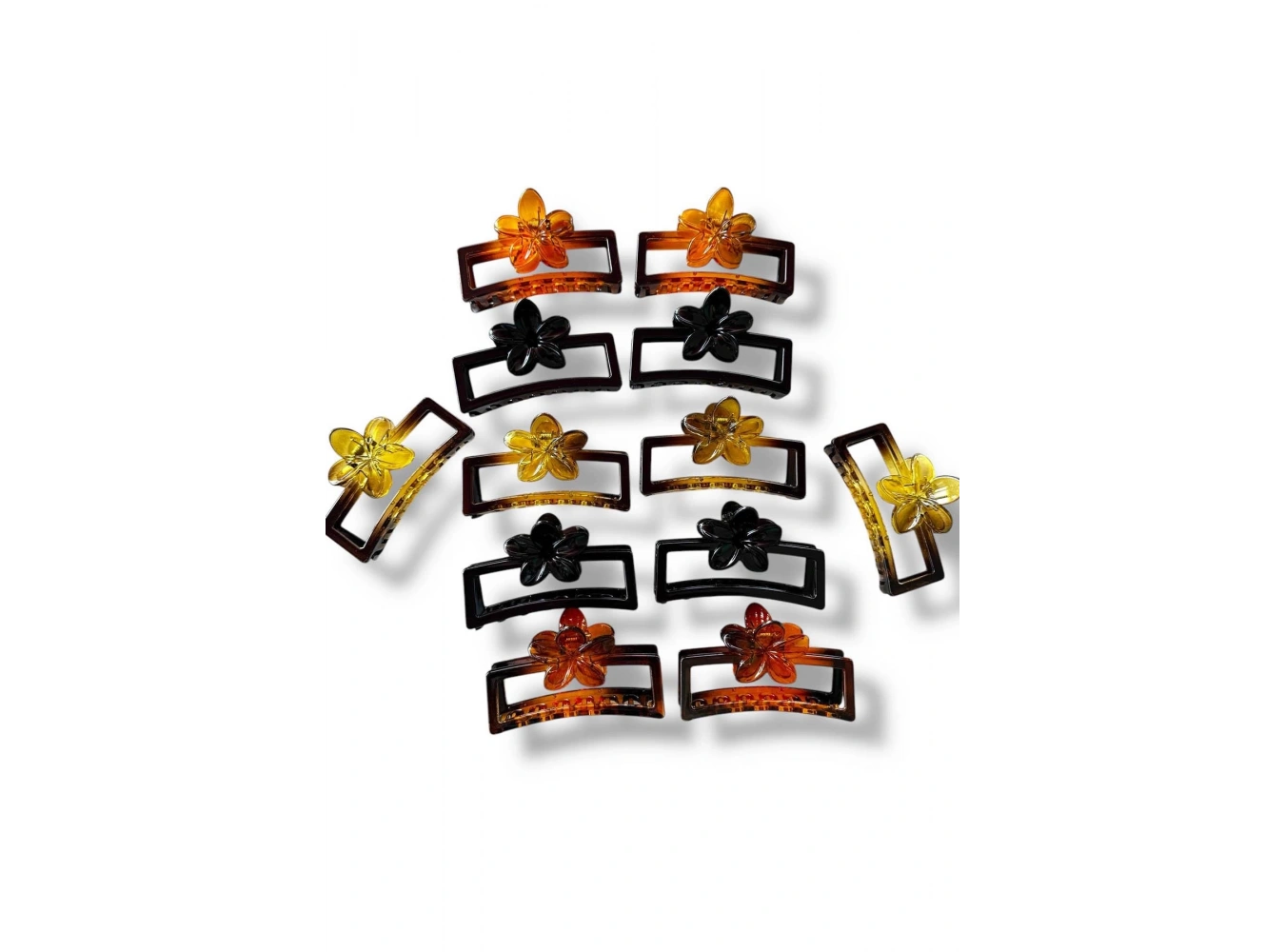 12li Karışık Renk Çiçek Figürlü Mandal Toka Set