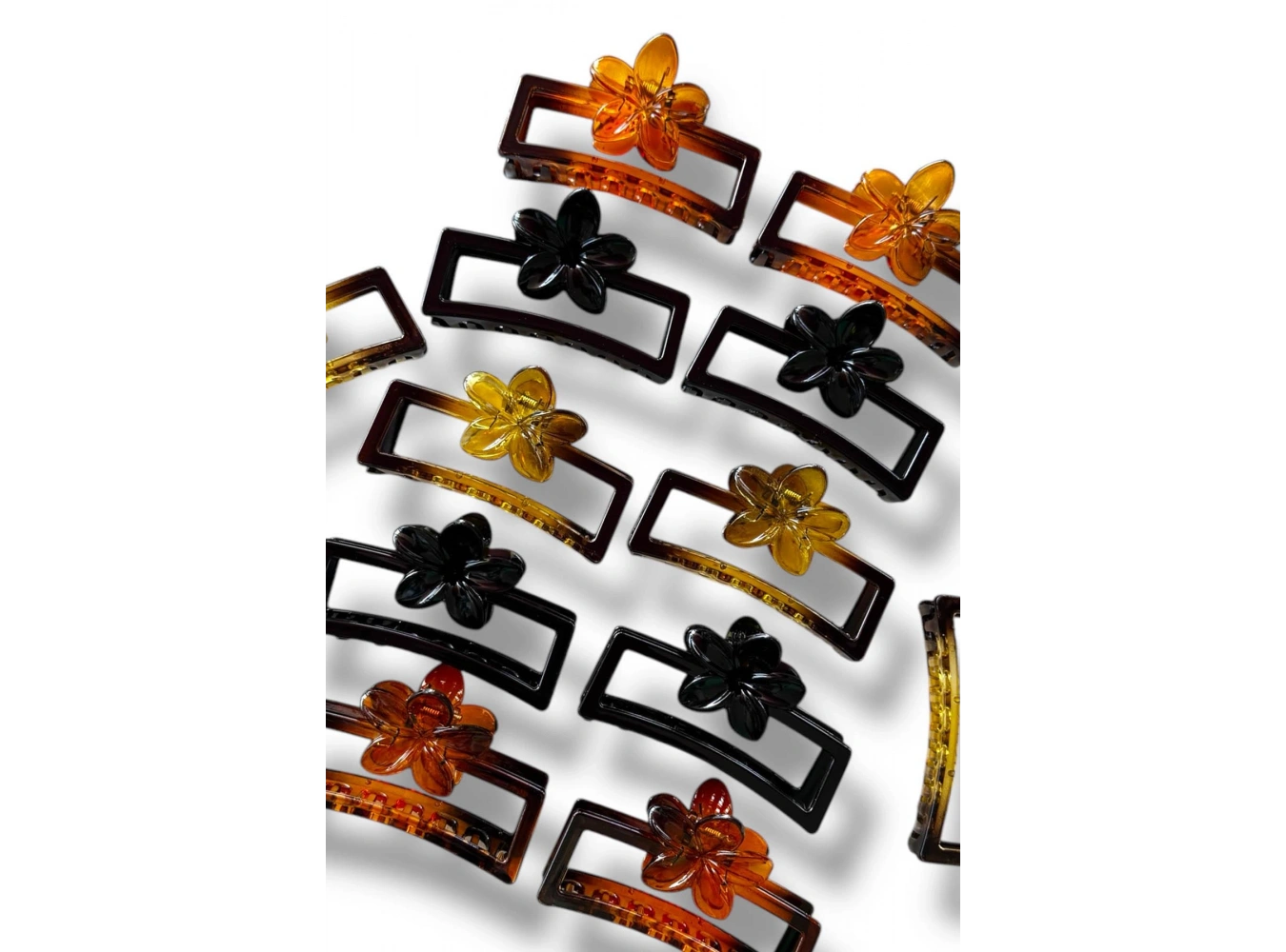 12li Karışık Renk Çiçek Figürlü Mandal Toka Set