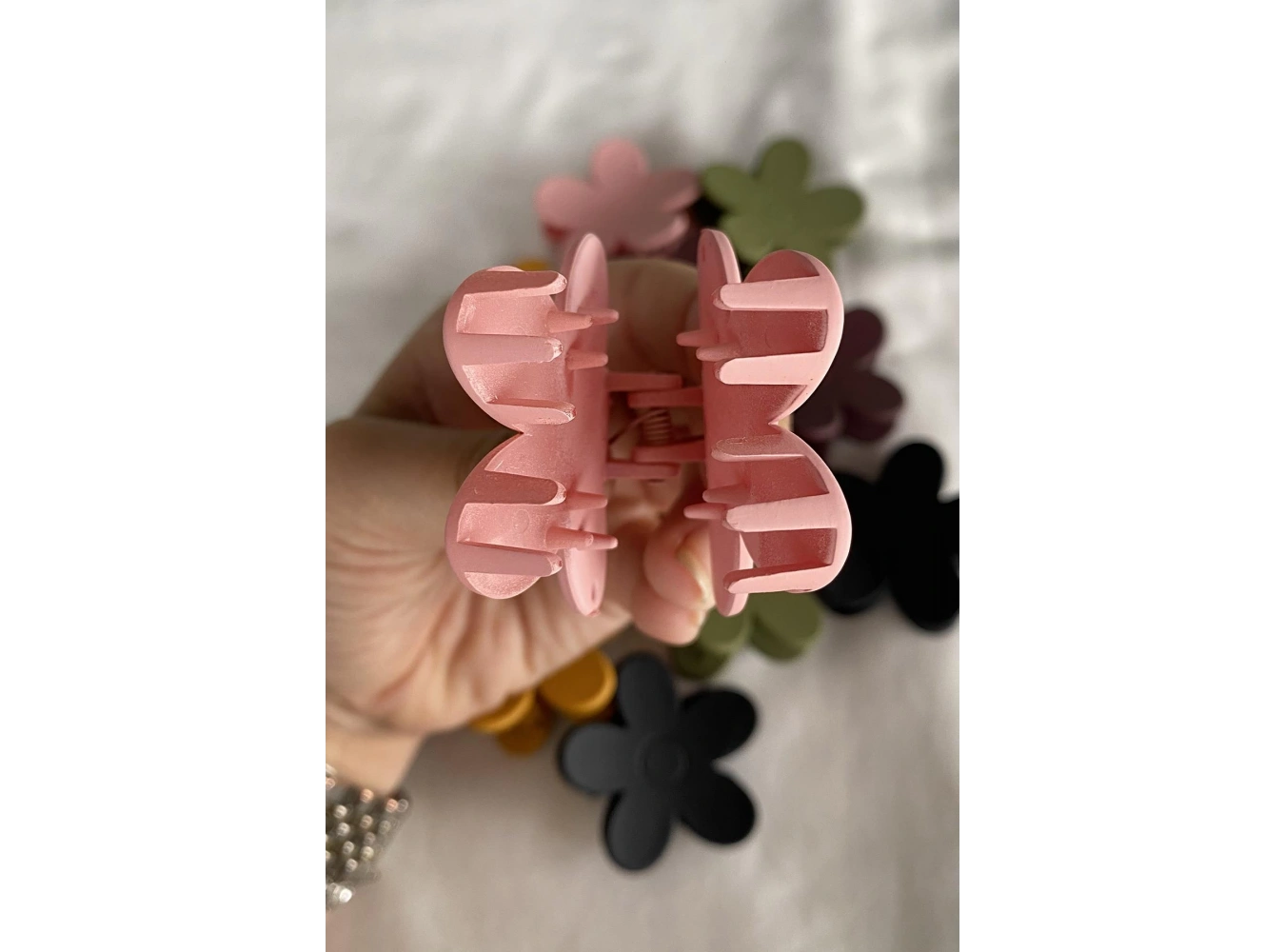 12li Karışık Renk Çicek Figürlü Mandal Toka Set