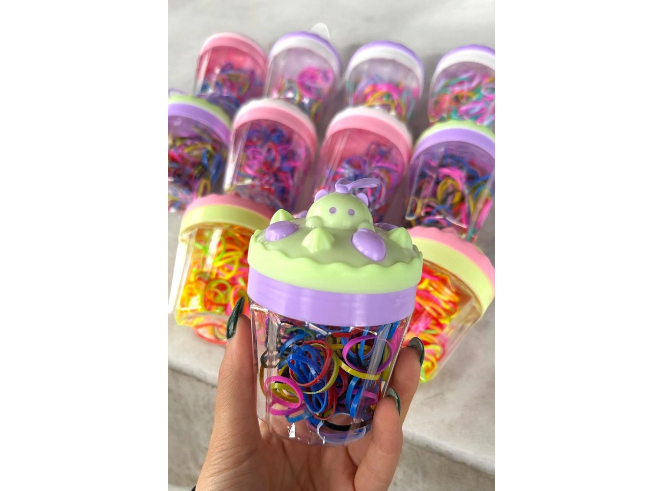 12li Karışık Renk Cupcake Figürlü Perma Lastik Toka Set